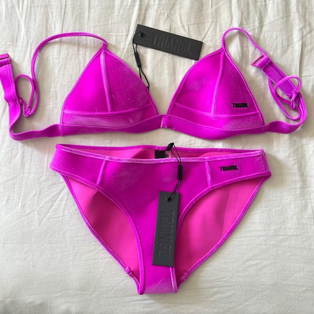 TRIANGL Purple Velvet Bikini M